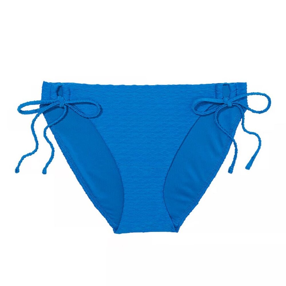 Victorias‎ Secret Medium Blue Textured Bikini Bottom With Side Tie Design